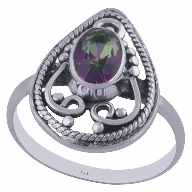 AutorskeSperky.com - Stříbrný prsten s mystickým topazem -  S838 Stříbro