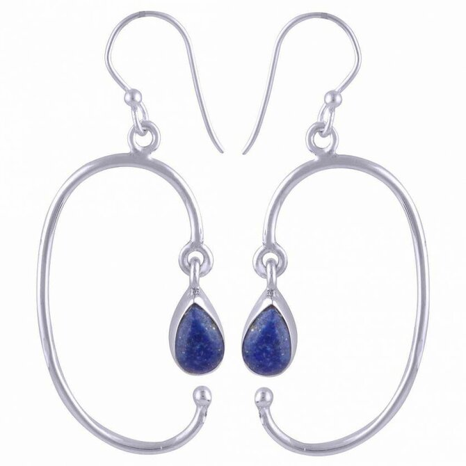 AutorskeSperky.com - Stříbrné naušnice s lapis lazuli -  S1516 Stříbro