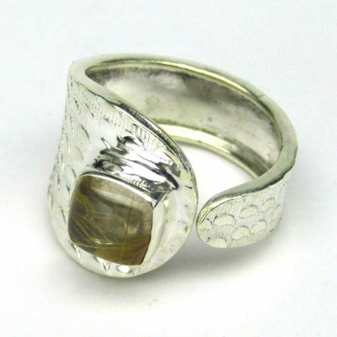 AutorskeSperky.com - Stříbrný prsten s turmalínem a rutilem -  S4399 Stříbro
