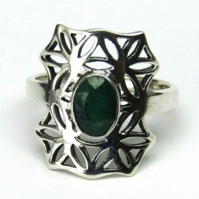 AutorskeSperky.com - Stříbrný prsten se smaragdem -  S4610 Stříbro