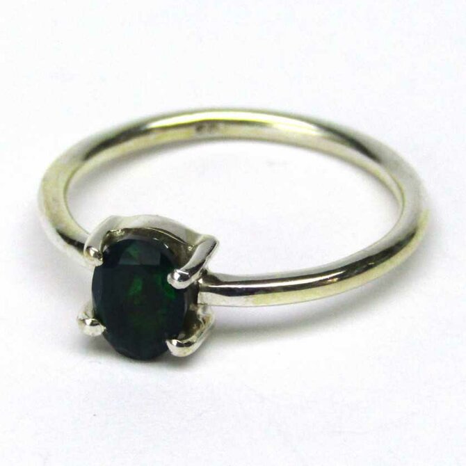 AutorskeSperky.com - Stříbrný prsten s diopsidem -  S4722 Stříbro