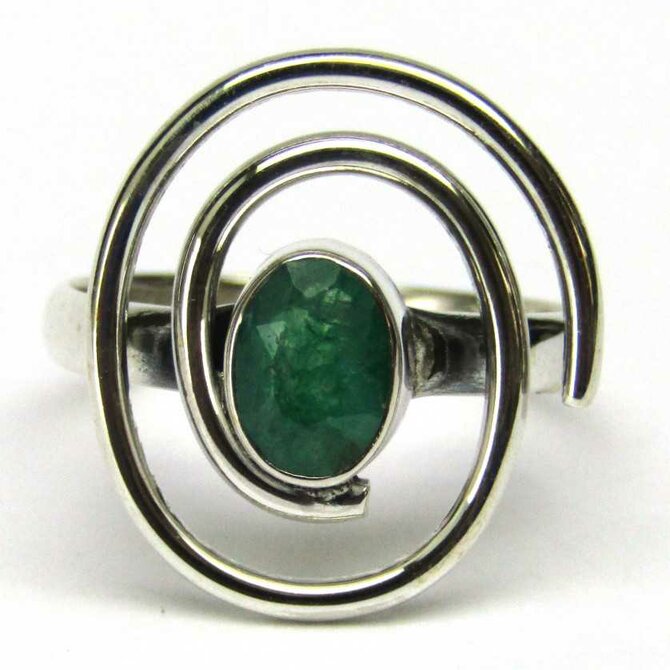 AutorskeSperky.com - Stříbrný prsten se smaragdem -  S4723 Stříbro