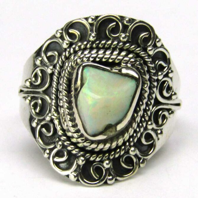 AutorskeSperky.com - Stříbrný prsten s opálem -  S4741 Stříbro