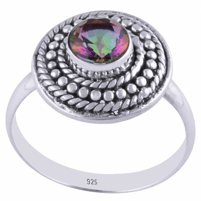AutorskeSperky.com - Stříbrný prsten s mystickým topazem -  S834 Stříbro