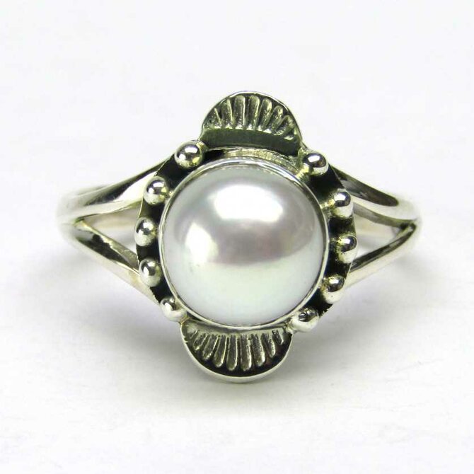 AutorskeSperky.com - Stříbrný prsten s perlou -  S6154 Stříbro