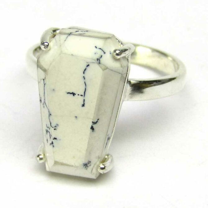 AutorskeSperky.com - Stříbrný prsten s dendritickým opálem -  S6157 Stříbro