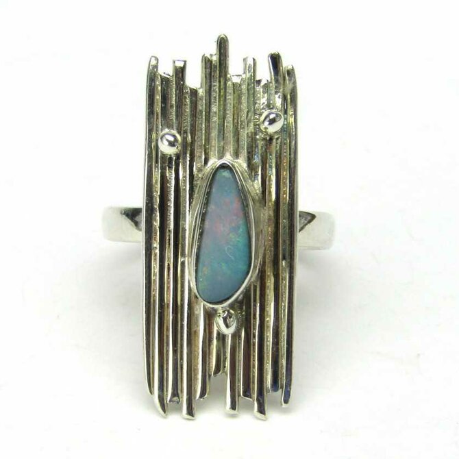 AutorskeSperky.com - Stříbrný prsten s opálem -  S6387 Stříbro