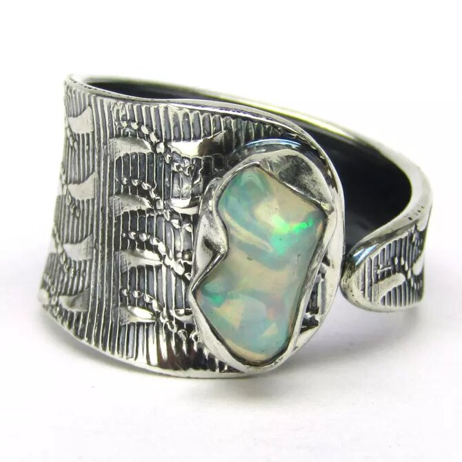 AutorskeSperky.com - Stříbrný prsten s opálem -  S7017 Stříbro