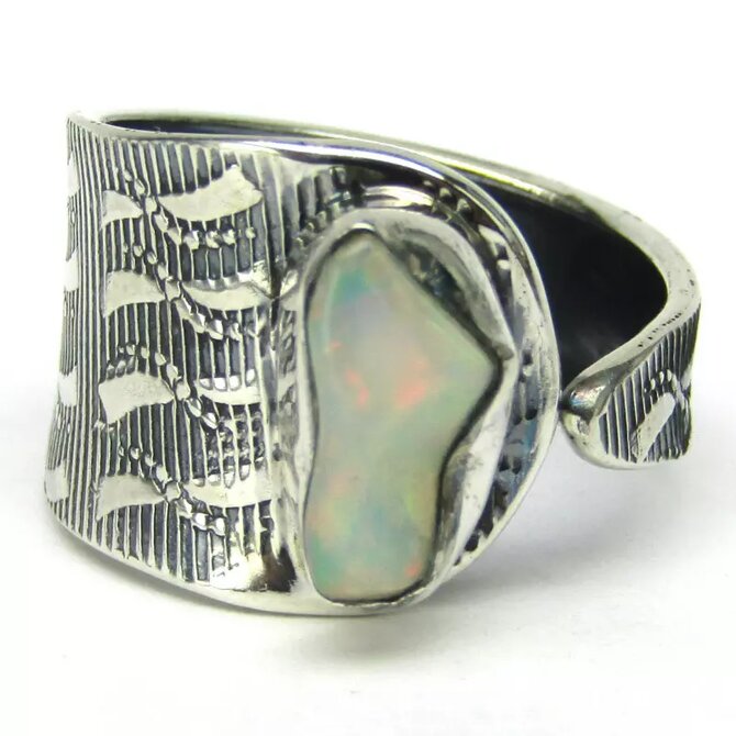 AutorskeSperky.com - Stříbrný prsten s opálem -  S7024 Stříbro