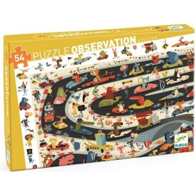 Vyhledávací puzzle Djeco - Rallye 54 dílků