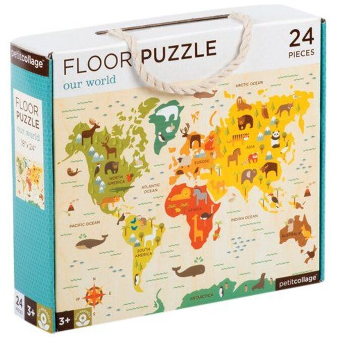 Velké podlahové puzzle Petit Collage - Mapa světa