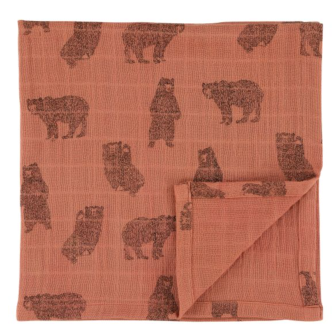 Trixie Bavlněná plenka Muslin cloths - Brave Bear - 55 cm, set 3 ks