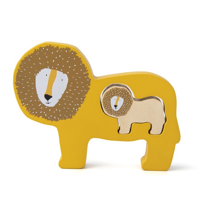 Dřevěné baby puzzle Trixie - Mr. Lion