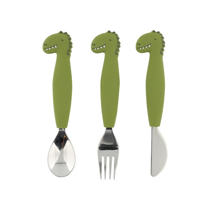 Dětský silikonový příbor Trixie Baby  3-pack Mr. Dino