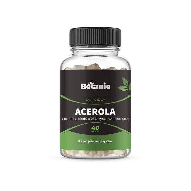 Botanic Acerola - Extrakt z plodů s 25% kyseliny askorbové v kapslích 40kap.