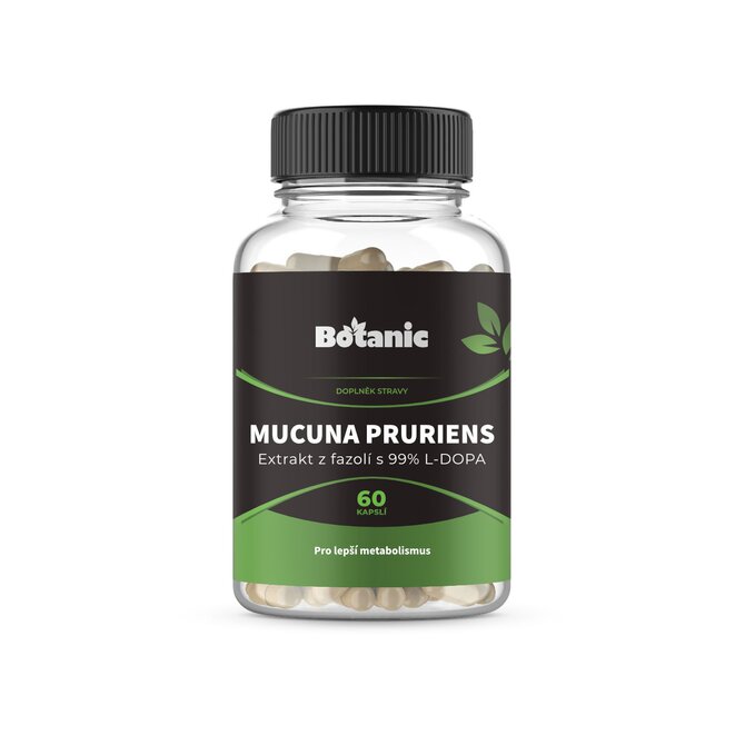 Botanic Mucuna pruriens - Extrakt z fazolí s 99% L-DOPA kapsle