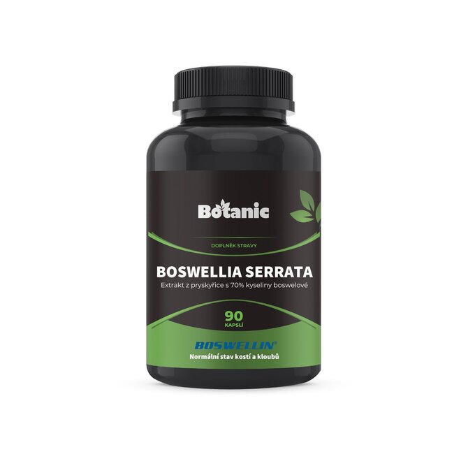 Botanic Boswellia serrata - Extrakt z pryskyřice s 70% kyseliny boswelové (Boswellin®️ HBD Sabinsa) v kapslích