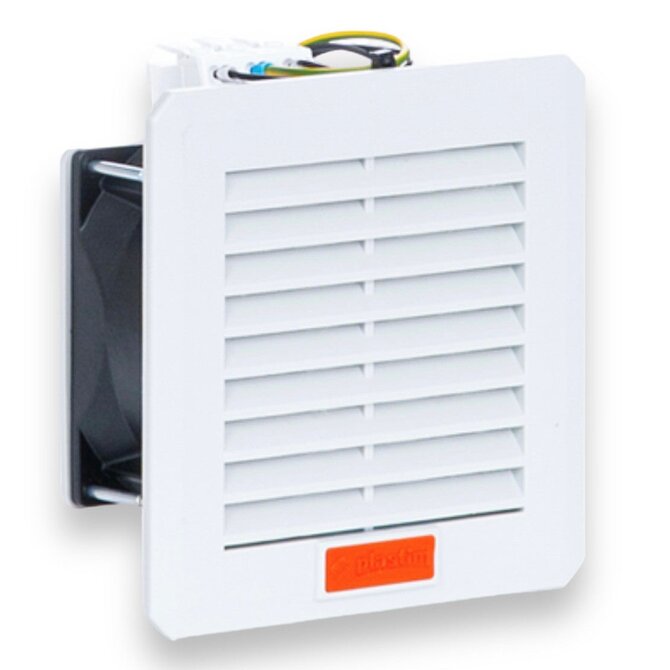 Ventilátor s filtrem + šruboba svorka, 30 (41) m3/h, 120x120,  230V 50/60Hz IP54  Plastim