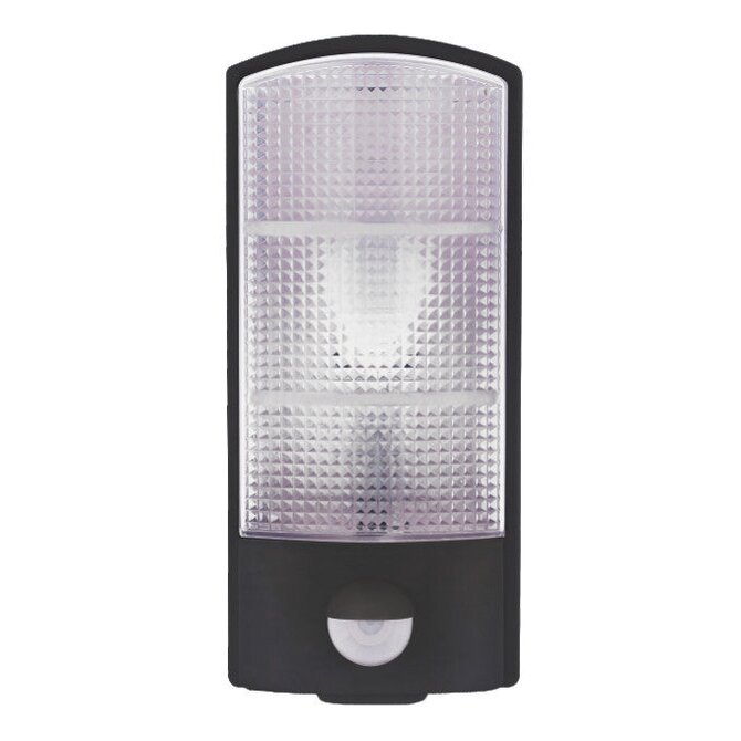 Nástěnné černá svítidlo přisazené E27 s pohybovým čidlem PIR
