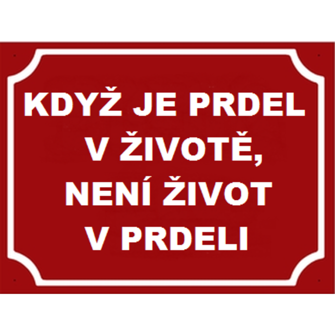 Plechová cedulka 20 x 15 cm – Prdel v životě