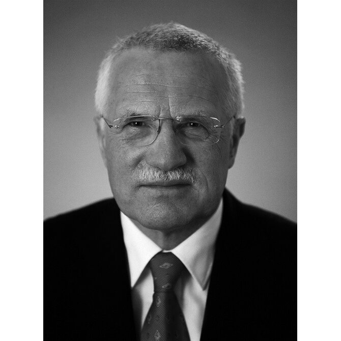 Obraz prezidenta Václava Klause - retro dárek Provedení:: Papírový plakát v rámu