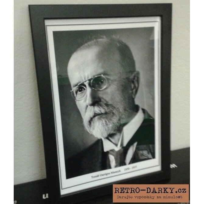 Obraz prezidenta Tomáše Garriqua Masaryka - retro dárek Provedení:: Papírový plakát v rámu