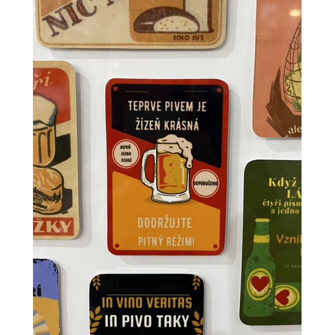 Magnetka plech - Teprve pivem je žízeň krásná