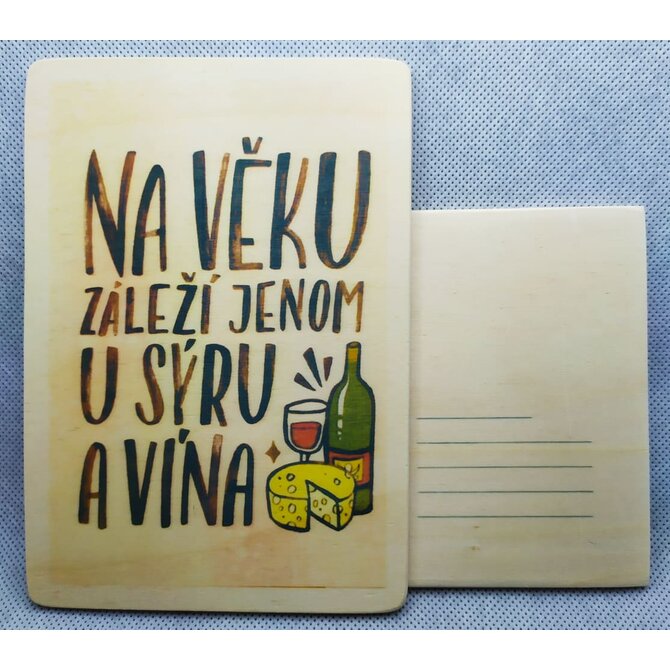Dřevěná pohlednice - Na věku záleží
