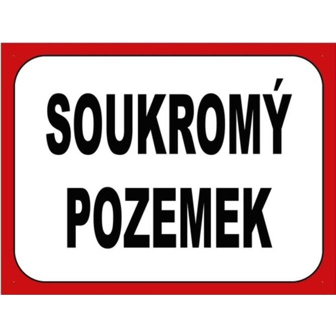 Plechová cedulka 20 x 15 cm – Soukromý pozemek