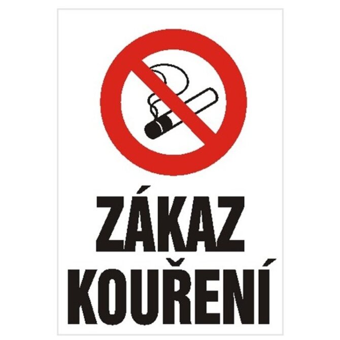 Plechová cedulka 20 x 15 cm – Zákaz kouření