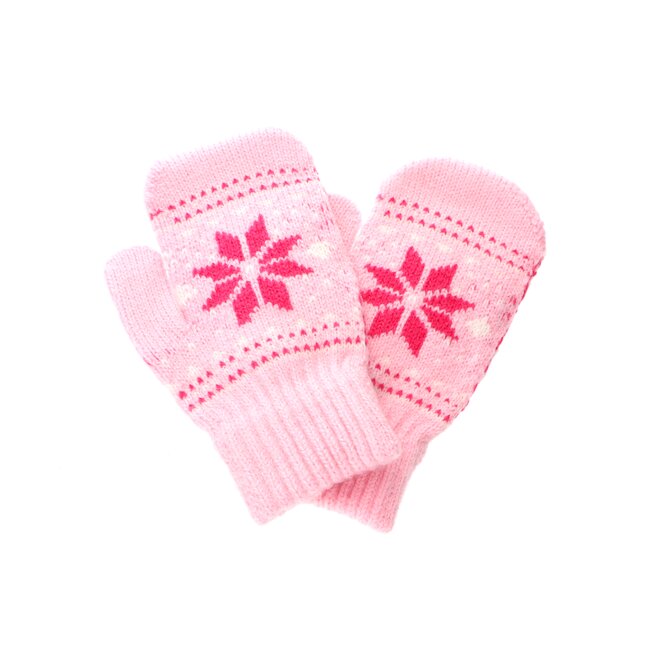 Ewena Dětské teplé palečkové rukavice s motivem - různé barvy Barva: Růžová světlá