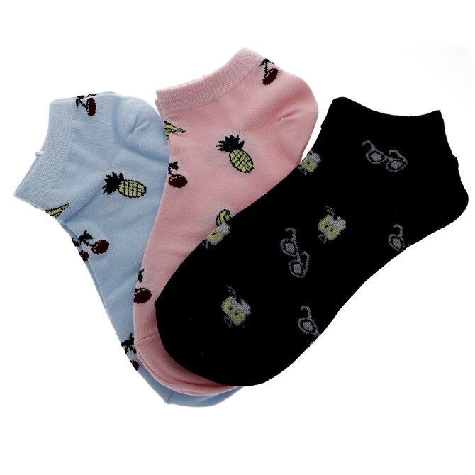 PESAIL Kotníkové bavlněné ponožky dámské velikost 35-38 pack 3 ks 35-38, BAVLNA 95% bavlna, 3% polyester a 2% elastan