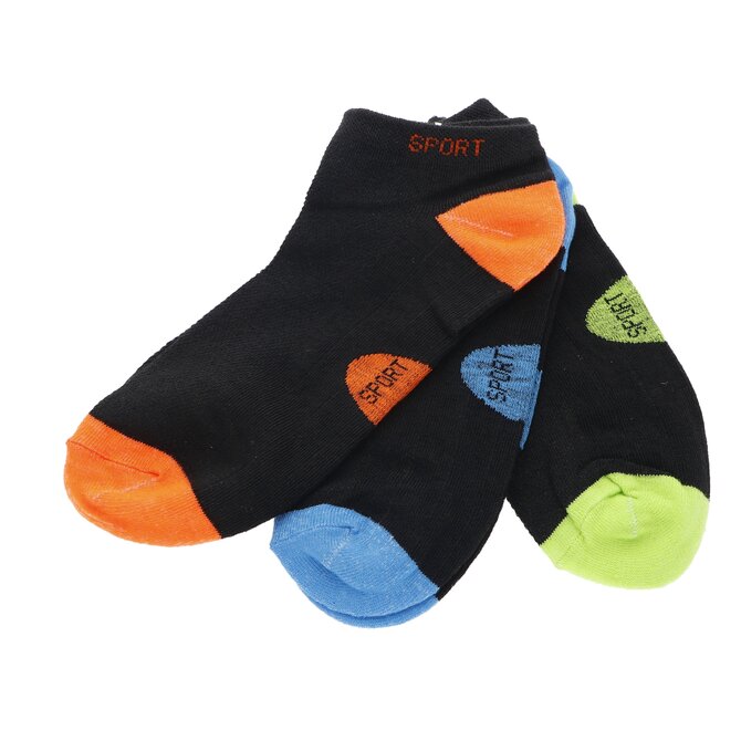 PESAIL Kotníkové ponožky 3 pack různé barvy 38-42 Sport 38-42, 80% bavlna, 15% polyester a 5% elastan