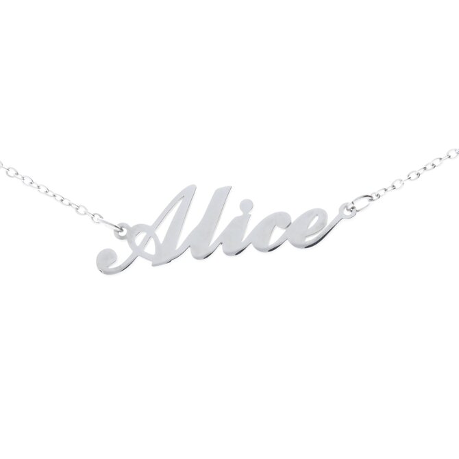 Ewena Řetízek z oceli se jménem Alice stříbrný