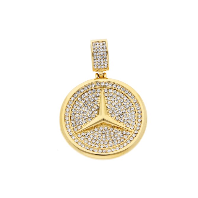 Ewena Ocelový přívěsek Mercedes Gold GL391 chirurgická ocel