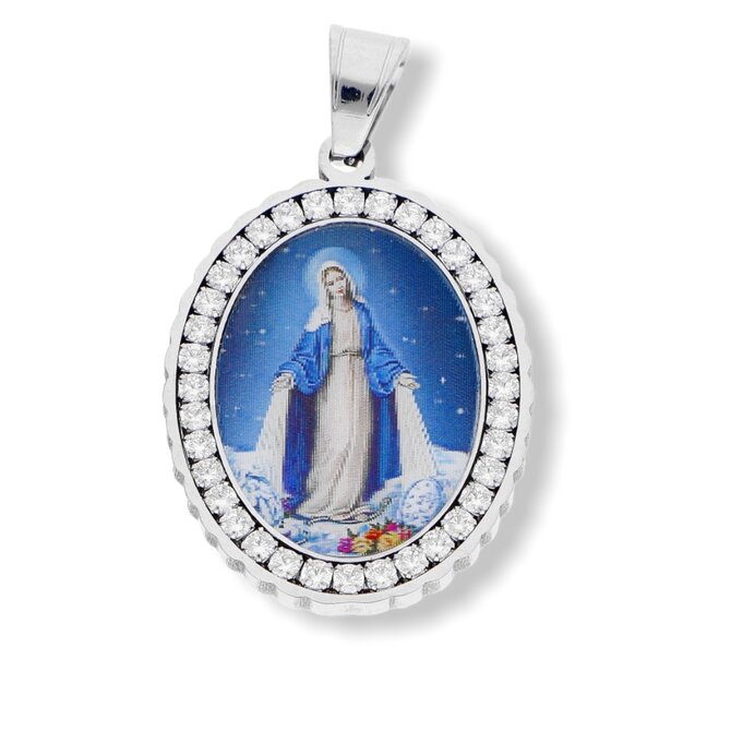 Ewena Přívěsek Madonka s krystalky KTH654 chirurgická ocel