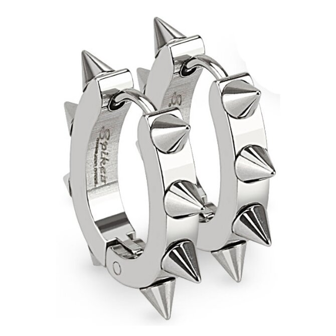 Ewena Ocelové náušnice - kroužky s ostny