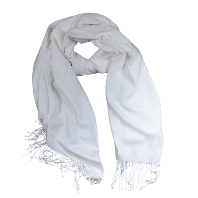Ewena Dámská kašmírová šála bílá 180 x 67 cm