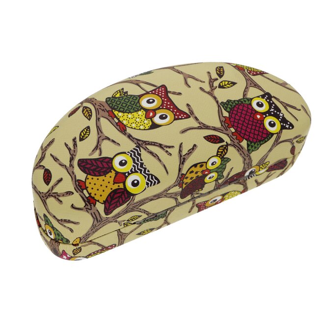 Ewena Pouzdro na brýle sova žluté SK124
