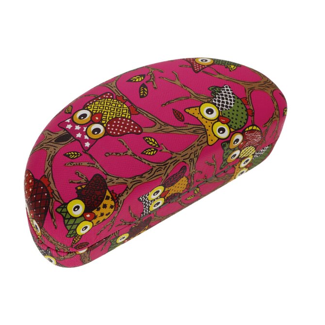 Ewena Pouzdro na brýle sova růžové SK125