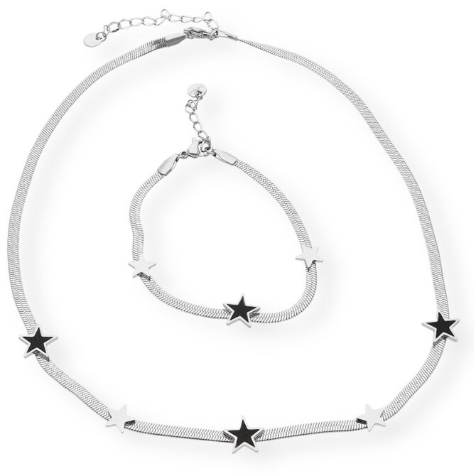 Ewena Dámský náhrdelník s náramkem z chirurgické oceli KM6428