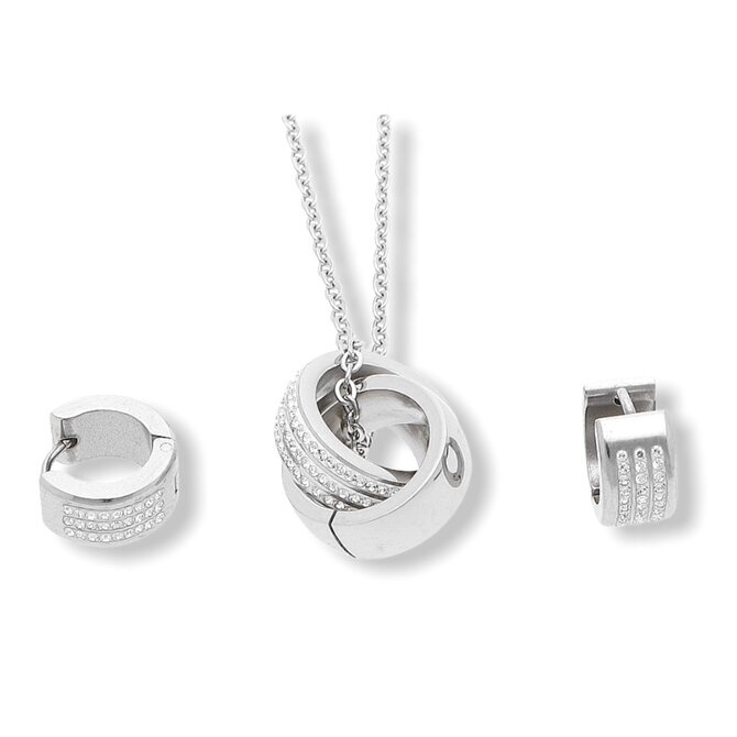 Ewena Stříbrná souprava z chirurgické oceli kroužky