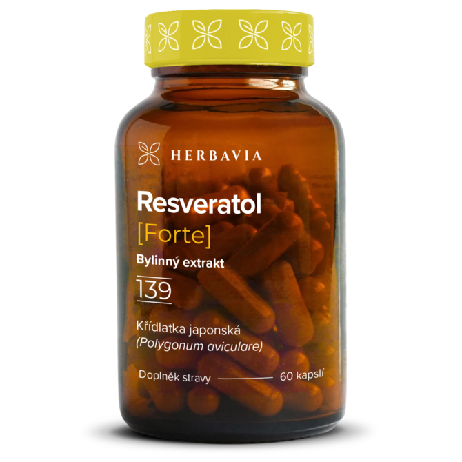 Resveratol - Křídlatka japonská -(Polygonum aviculare)- extrakt 500 mg - Doplněk stravy - 60 kapslí - Herbavia.cz
