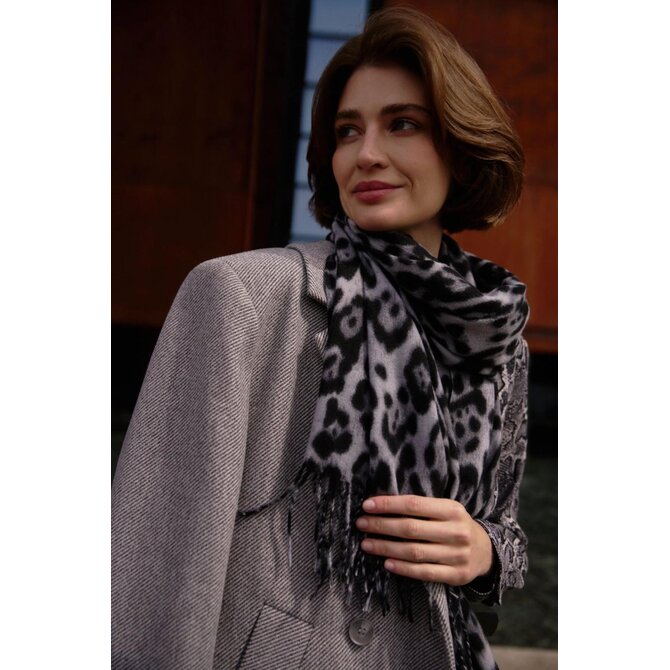 Moodo šála dámská LEOPA II šedá