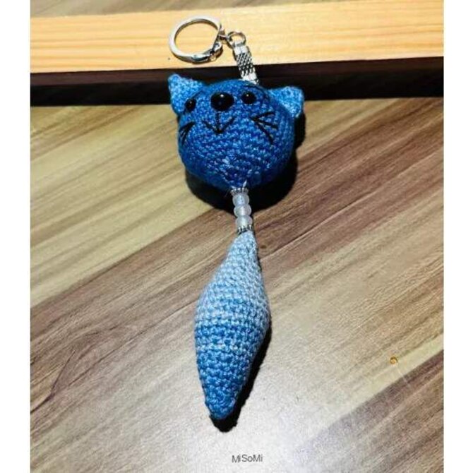 Přívěšek na klíček liška Modrá, bavlna