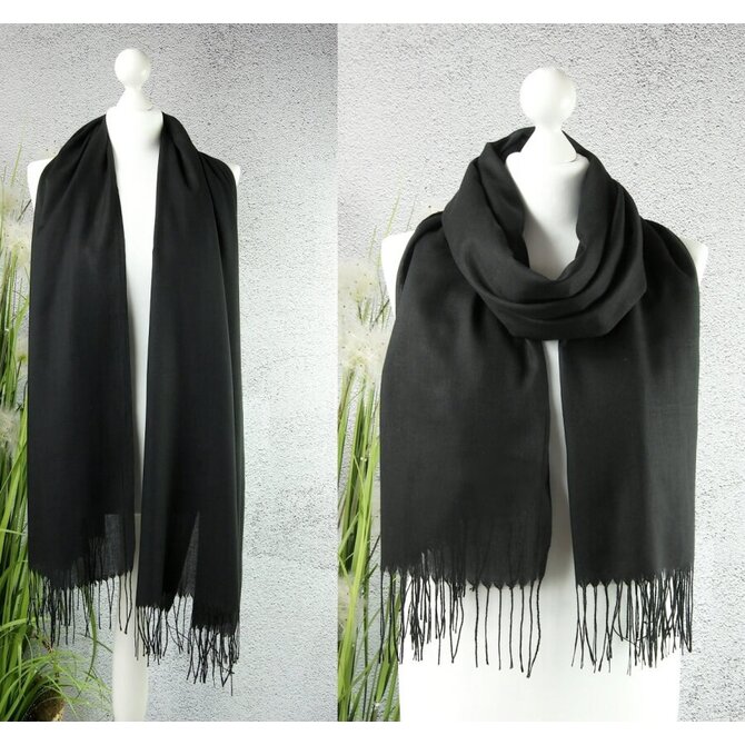 Dámská kašmírová šála - černá Černá, UNI