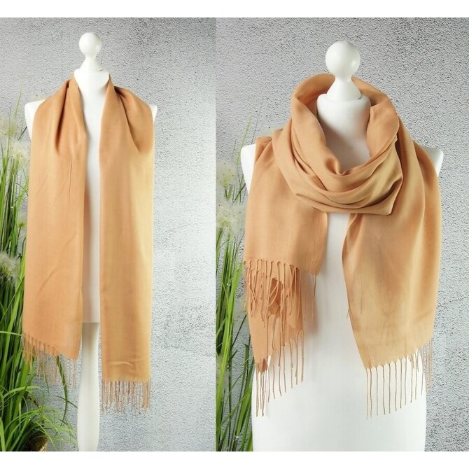 Dámská kašmírová šála - béžová Béžová, UNI