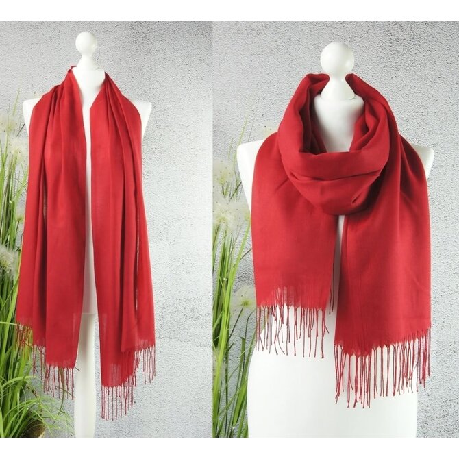 Dámská kašmírová šála - červená Červená, UNI