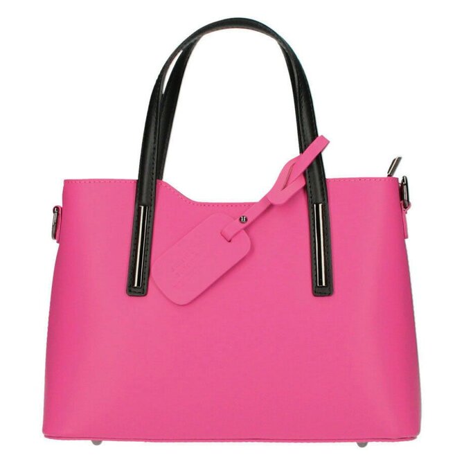 Dámská kožená kabelka do ruky ITALY AA0307 - fuchsiová Fuchsiová