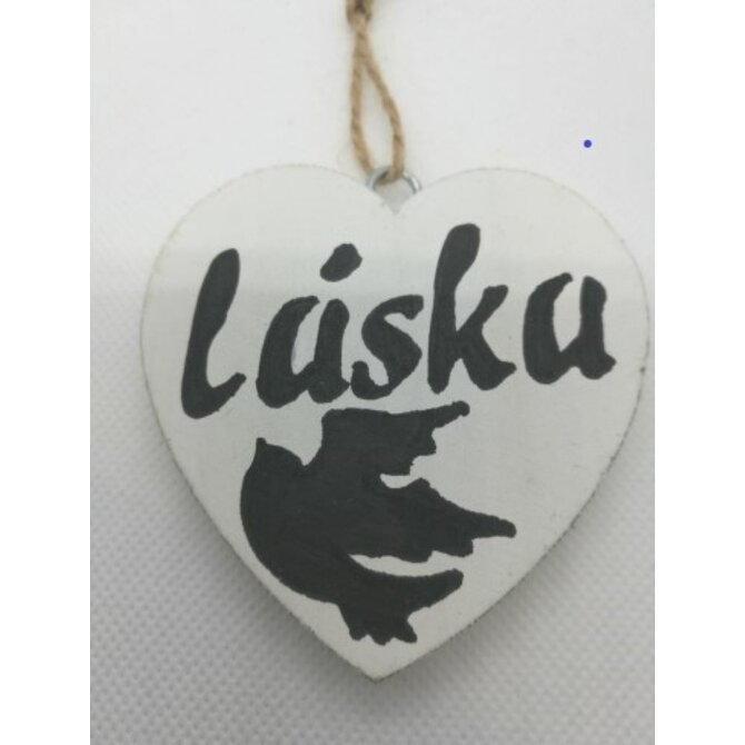 DŘEVĚNÉ SRDÍČKO LÁSKA, 7 CM